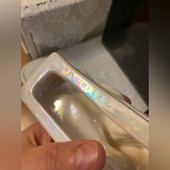 Iridescent Reclining Woman Figurine, Vintage sculpture. Signed - Picture 3 of 5